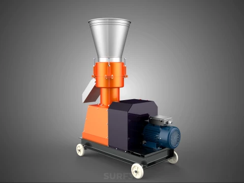 AUTOMATIC ELECTRIC MOBILE PELLET PRESS MILL MAKER MAKING MACHINE 3D Model