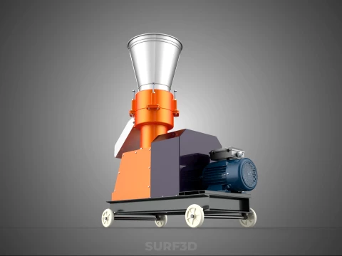 AUTOMATIC ELECTRIC MOBILE PELLET PRESS MILL MAKER MAKING MACHINE 3D Model