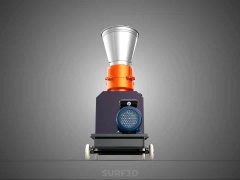 AUTOMATIC ELECTRIC MOBILE PELLET PRESS MILL MAKER MAKING MACHINE 3D Model