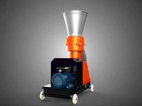 AUTOMATIC ELECTRIC MOBILE PELLET PRESS MILL MAKER MAKING MACHINE 3D Model