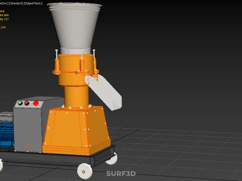 AUTOMATIC ELECTRIC MOBILE PELLET PRESS MILL MAKER MAKING MACHINE 3D Model