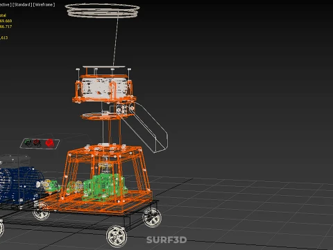 AUTOMATIC ELECTRIC MOBILE PELLET PRESS MILL MAKER MAKING MACHINE 3D Model