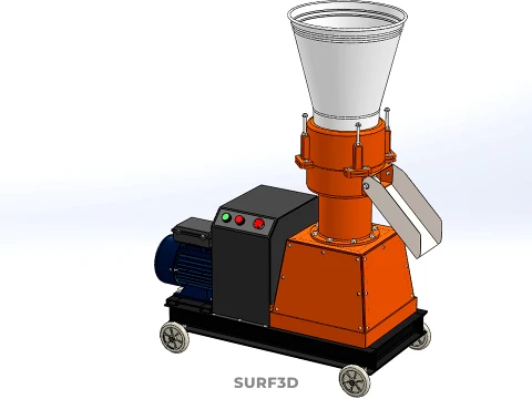 AUTOMATIC ELECTRIC MOBILE PELLET PRESS MILL MAKER MAKING MACHINE 3D Model