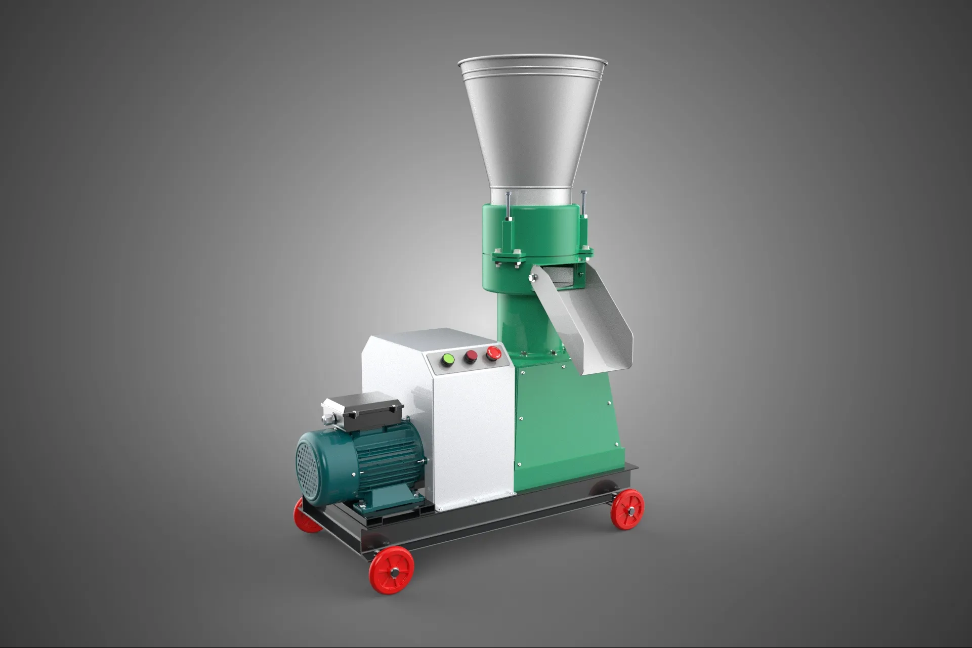 COMPACT WHEELED ELECTRIC PELLET PRESS MILLING PELLETING MACHINE 3D Model .c4d .max .obj .3ds .fbx .stl .blend 