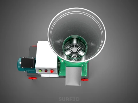 COMPACT WHEELED ELECTRIC PELLET PRESS MILLING PELLETING MACHINE 3D Model