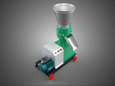 COMPACT WHEELED ELECTRIC PELLET PRESS MILLING PELLETING MACHINE 3D Model