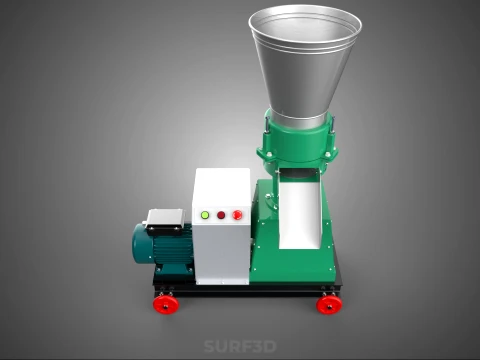 COMPACT WHEELED ELECTRIC PELLET PRESS MILLING PELLETING MACHINE 3D Model