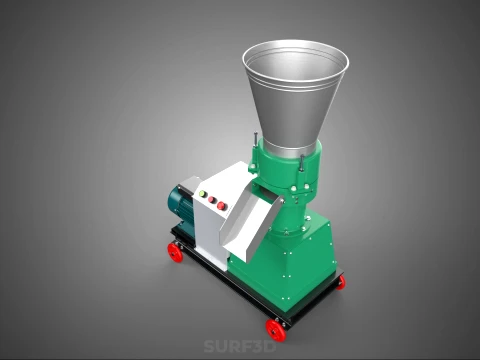 COMPACT WHEELED ELECTRIC PELLET PRESS MILLING PELLETING MACHINE 3D Model