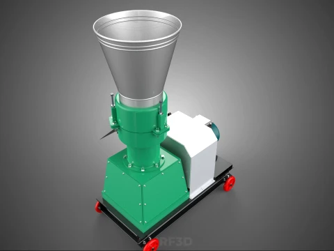COMPACT WHEELED ELECTRIC PELLET PRESS MILLING PELLETING MACHINE 3D Model