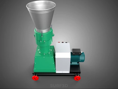 COMPACT WHEELED ELECTRIC PELLET PRESS MILLING PELLETING MACHINE 3D Model