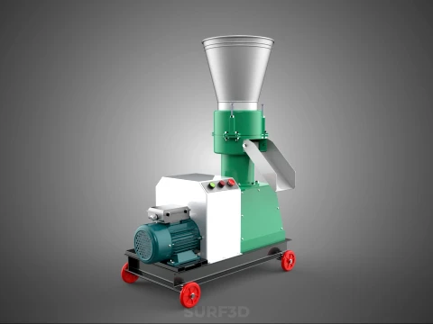 COMPACT WHEELED ELECTRIC PELLET PRESS MILLING PELLETING MACHINE 3D Model