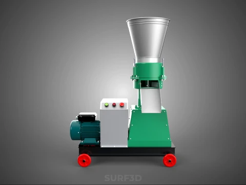 COMPACT WHEELED ELECTRIC PELLET PRESS MILLING PELLETING MACHINE 3D Model