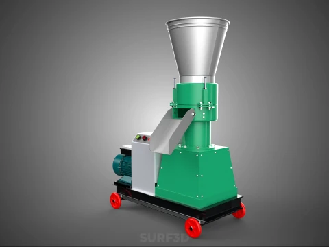 COMPACT WHEELED ELECTRIC PELLET PRESS MILLING PELLETING MACHINE 3D Model