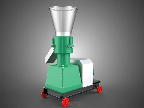 COMPACT WHEELED ELECTRIC PELLET PRESS MILLING PELLETING MACHINE 3D Model