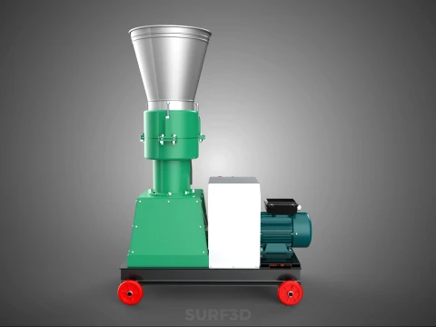 COMPACT WHEELED ELECTRIC PELLET PRESS MILLING PELLETING MACHINE 3D Model