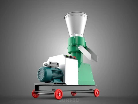COMPACT WHEELED ELECTRIC PELLET PRESS MILLING PELLETING MACHINE 3D Model