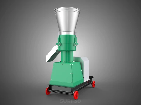 COMPACT WHEELED ELECTRIC PELLET PRESS MILLING PELLETING MACHINE 3D Model