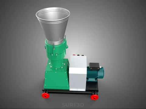 COMPACT WHEELED ELECTRIC PELLET PRESS MILLING PELLETING MACHINE 3D Model