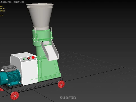 COMPACT WHEELED ELECTRIC PELLET PRESS MILLING PELLETING MACHINE 3D Model