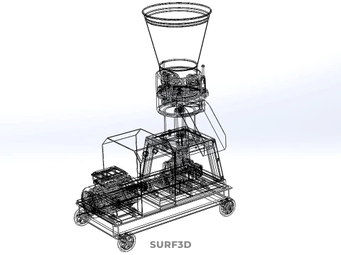 COMPACT WHEELED ELECTRIC PELLET PRESS MILLING PELLETING MACHINE 3D Model