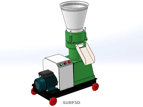 COMPACT WHEELED ELECTRIC PELLET PRESS MILLING PELLETING MACHINE 3D Model