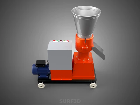 AUTOMATIC MOBILE ELECTRIC PELLET PRESS MILL MAKING MAKER MACHINE 3D Model