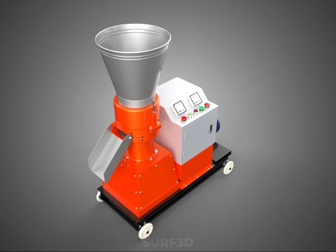 AUTOMATIC MOBILE ELECTRIC PELLET PRESS MILL MAKING MAKER MACHINE 3D Model