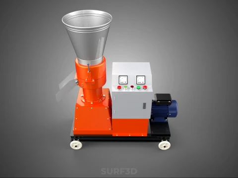 AUTOMATIC MOBILE ELECTRIC PELLET PRESS MILL MAKING MAKER MACHINE 3D Model