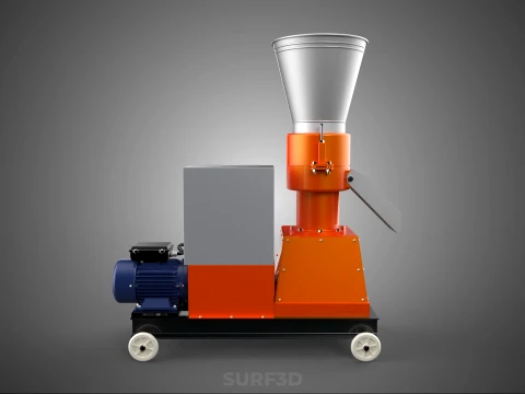 AUTOMATIC MOBILE ELECTRIC PELLET PRESS MILL MAKING MAKER MACHINE 3D Model