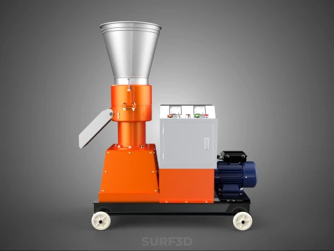 AUTOMATIC MOBILE ELECTRIC PELLET PRESS MILL MAKING MAKER MACHINE 3D Model