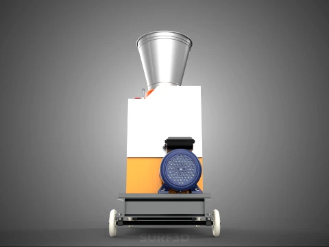 AUTOMATIC MOBILE ELECTRIC PELLET PRESS MILL MAKING MAKER MACHINE 3D Model