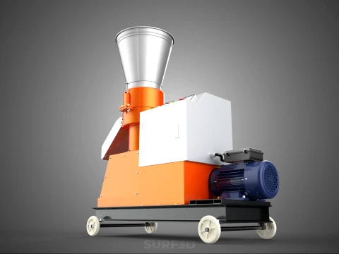 AUTOMATIC MOBILE ELECTRIC PELLET PRESS MILL MAKING MAKER MACHINE 3D Model