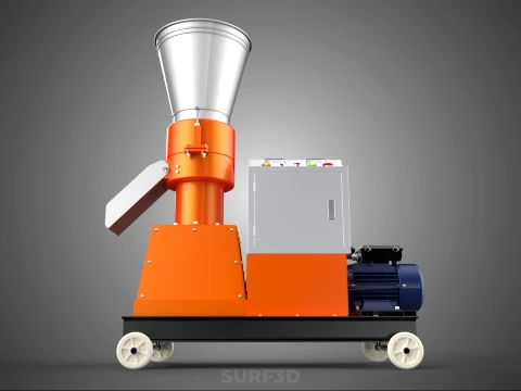 AUTOMATIC MOBILE ELECTRIC PELLET PRESS MILL MAKING MAKER MACHINE 3D Model