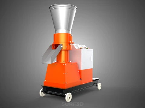 AUTOMATIC MOBILE ELECTRIC PELLET PRESS MILL MAKING MAKER MACHINE 3D Model