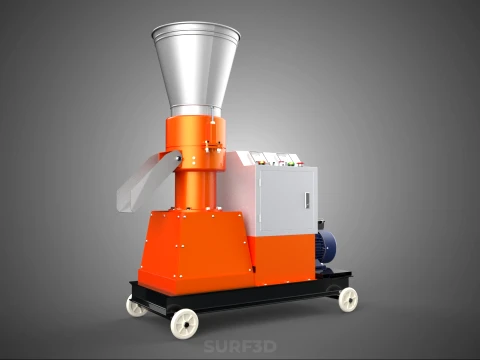 AUTOMATIC MOBILE ELECTRIC PELLET PRESS MILL MAKING MAKER MACHINE 3D Model