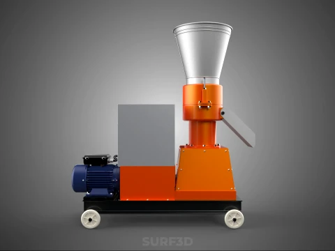 AUTOMATIC MOBILE ELECTRIC PELLET PRESS MILL MAKING MAKER MACHINE 3D Model