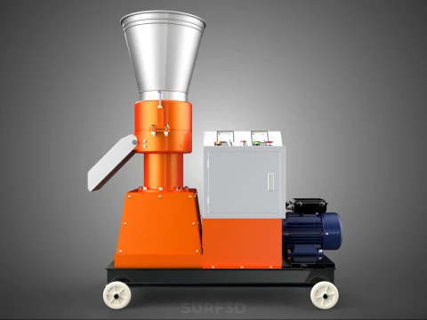 AUTOMATIC MOBILE ELECTRIC PELLET PRESS MILL MAKING MAKER MACHINE 3D Model