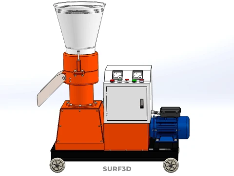 AUTOMATIC MOBILE ELECTRIC PELLET PRESS MILL MAKING MAKER MACHINE 3D Model