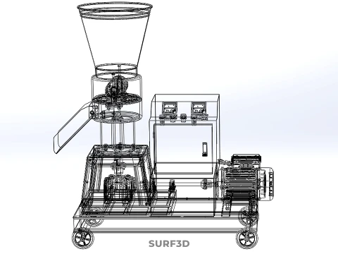 AUTOMATIC MOBILE ELECTRIC PELLET PRESS MILL MAKING MAKER MACHINE 3D Model