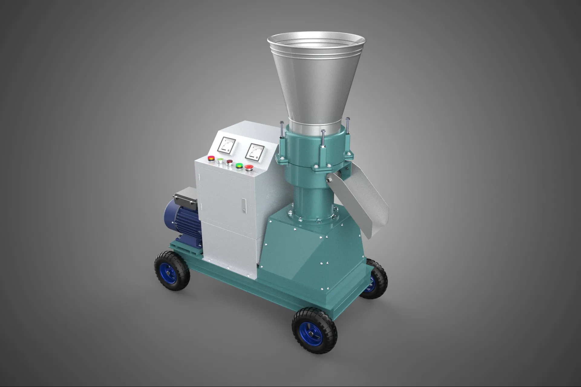 INDUSTRIAL PORTABLE ELECTRIC PELLET PRESS MILL MAKING MACHINE 3D Model .c4d .max .obj .3ds .fbx .stl .blend 