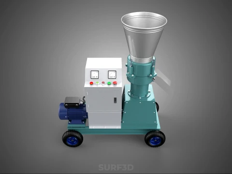 INDUSTRIAL PORTABLE ELECTRIC PELLET PRESS MILL MAKING MACHINE 3D Model