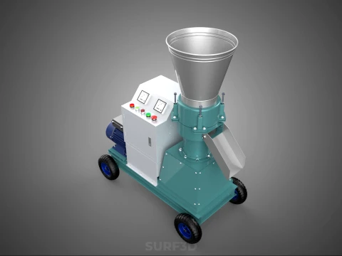INDUSTRIAL PORTABLE ELECTRIC PELLET PRESS MILL MAKING MACHINE 3D Model