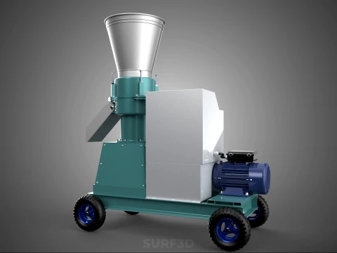 INDUSTRIAL PORTABLE ELECTRIC PELLET PRESS MILL MAKING MACHINE 3D Model