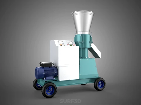 INDUSTRIAL PORTABLE ELECTRIC PELLET PRESS MILL MAKING MACHINE 3D Model