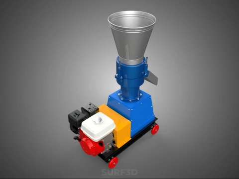 ペレットプレス工場 印刷機 造粒機 ガスエンジン 3Dモデル