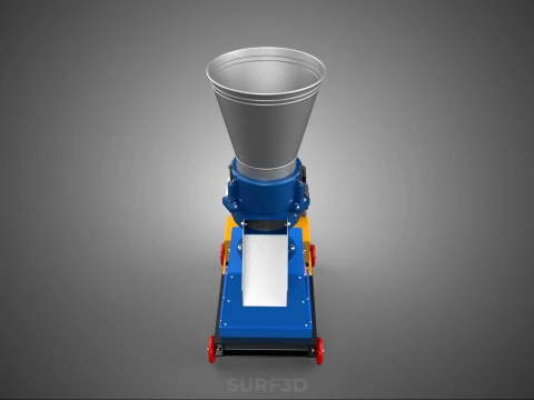 ペレットプレス工場 印刷機 造粒機 ガスエンジン 3Dモデル