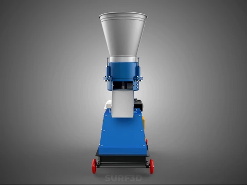ペレットプレス工場 印刷機 造粒機 ガスエンジン 3Dモデル