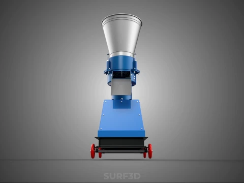 ペレットプレス工場 印刷機 造粒機 ガスエンジン 3Dモデル