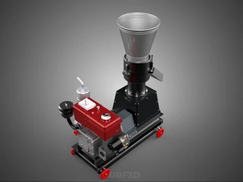 PELLET PRESS MILL MAKING MACHINE DIESEL FUEL ENGINE DIRECT DRIVE 3D Model