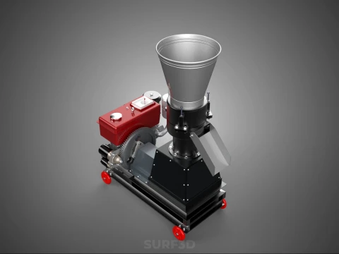 PELLET PRESS MILL MAKING MACHINE DIESEL FUEL ENGINE DIRECT DRIVE 3D Model